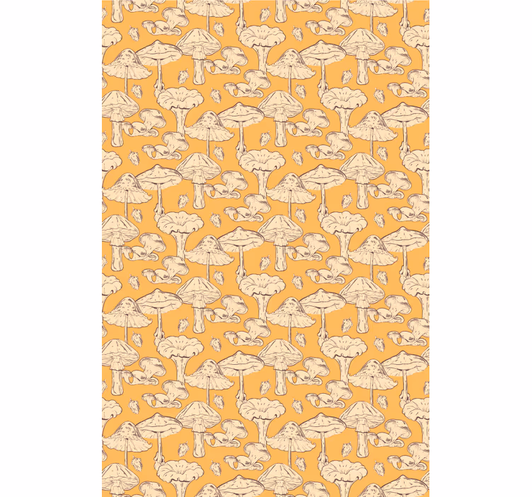 Carta da parati corridoio design a motivi funghi - TenStickers
