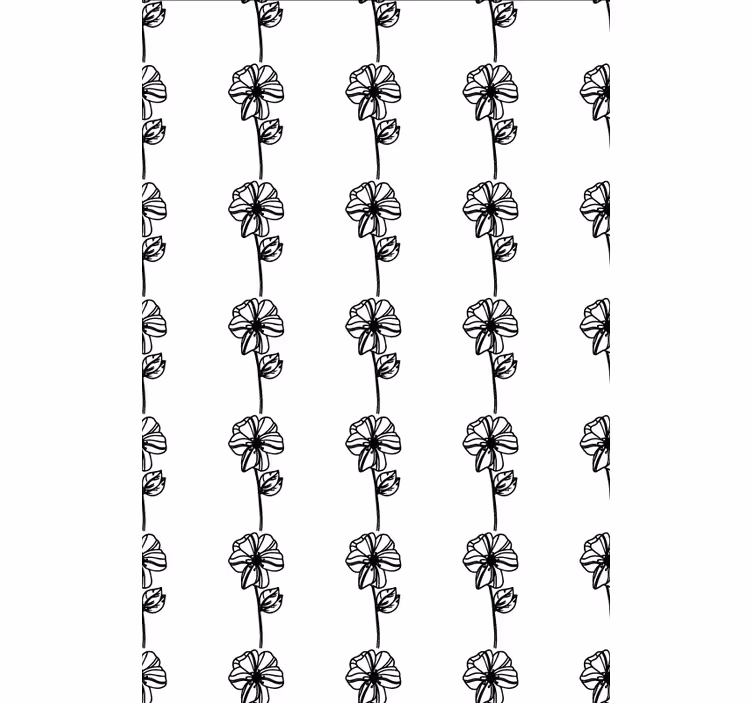 Carta da parati corridoio fiori neri verticali - TenStickers