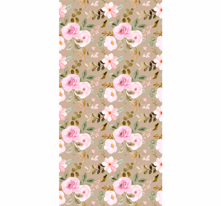 Carta da parati corridoio motivi floreali rosa - TenStickers