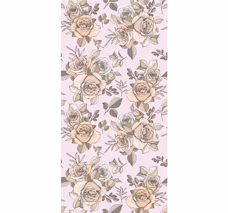 Carta da parati corridoio motivo rosa elegante - TenStickers