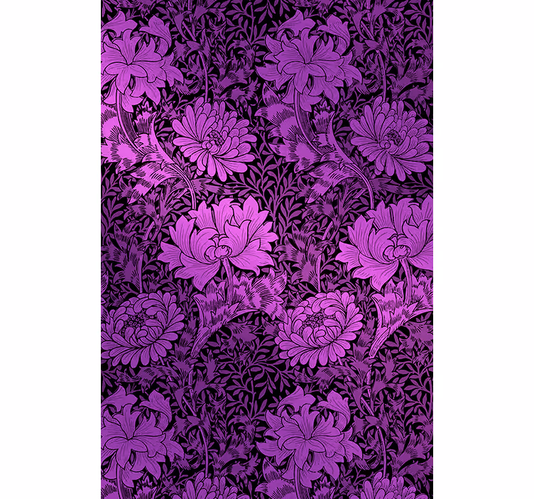 Carta da parati corridoio motivo botanico viola - TenStickers