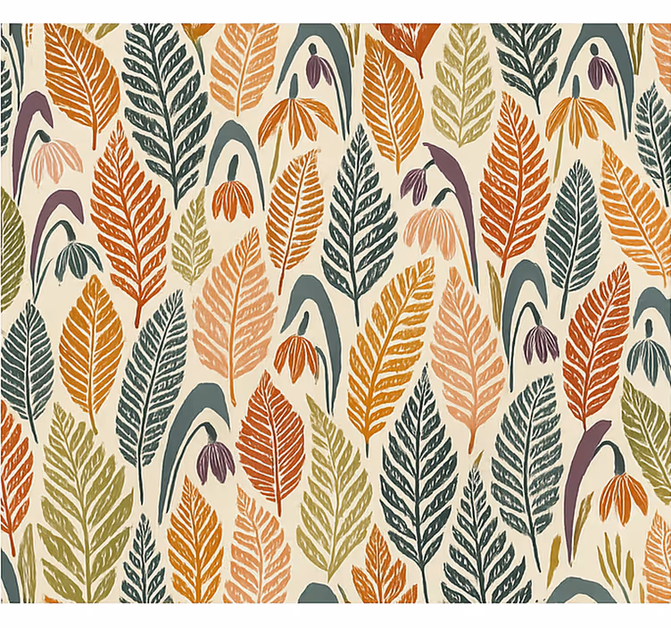 Carta da parati nordica fiori di galanthus multicolori - TenStickers