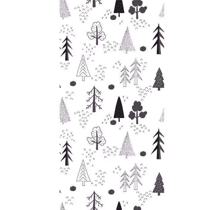 Carta da parati nordica alberi bianchi minimalisti - TenStickers