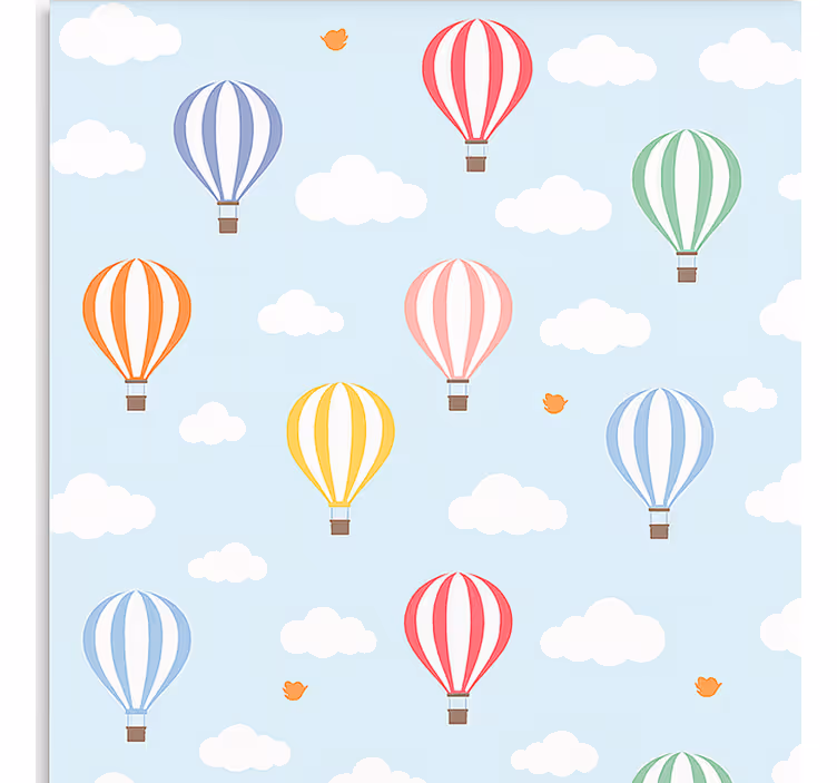 Carta da parati nordica volo in palloni pastello - TenStickers