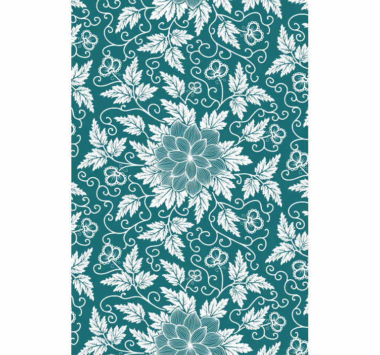 Carta da parati soggiorno ornamento floreale vintage - TenStickers