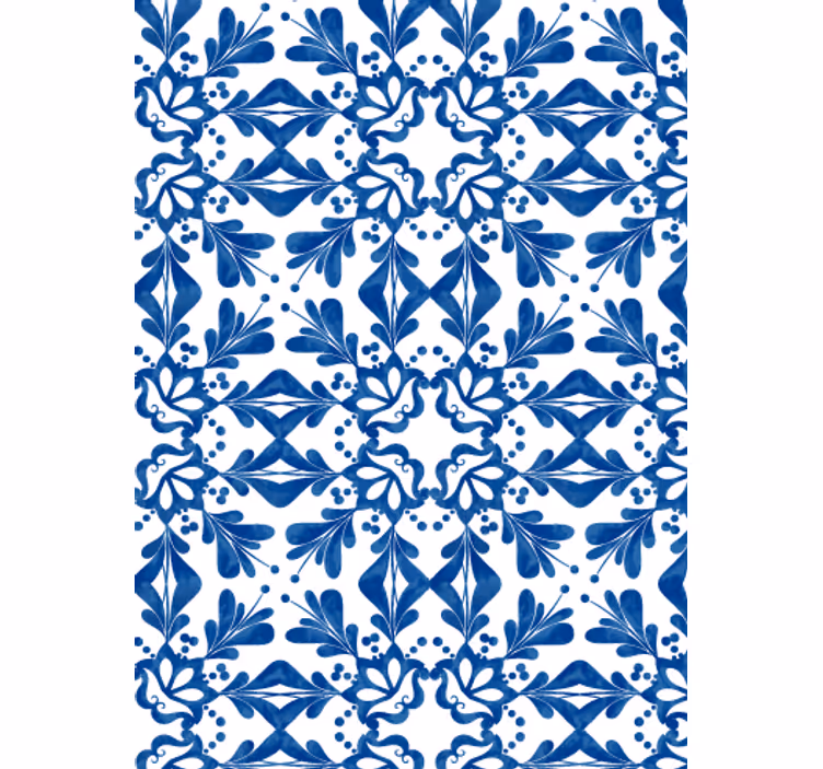 Carta da parati soggiorno motivo vintage blu - TenStickers