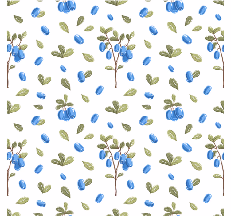 Carta da parati soggiorno motivo botanico blu - TenStickers