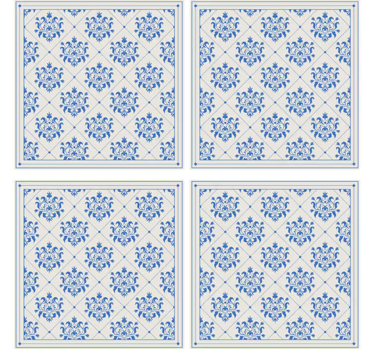 Carta da parati effetto piastrelle motivo floreale vintage - TenStickers