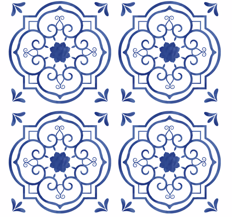 Carta da parati effetto piastrelle classiche - TenStickers