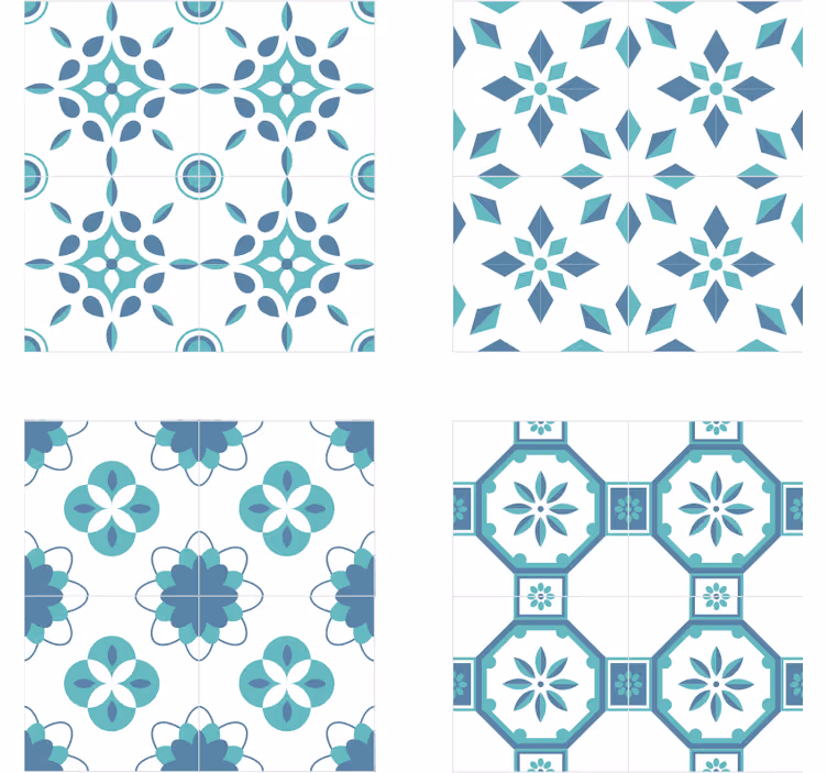 Carta da parati effetto piastrelle piastrelle eleganti - TenStickers