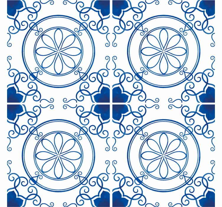 Carta da parati effetto piastrelle ricordi di grecia - TenStickers