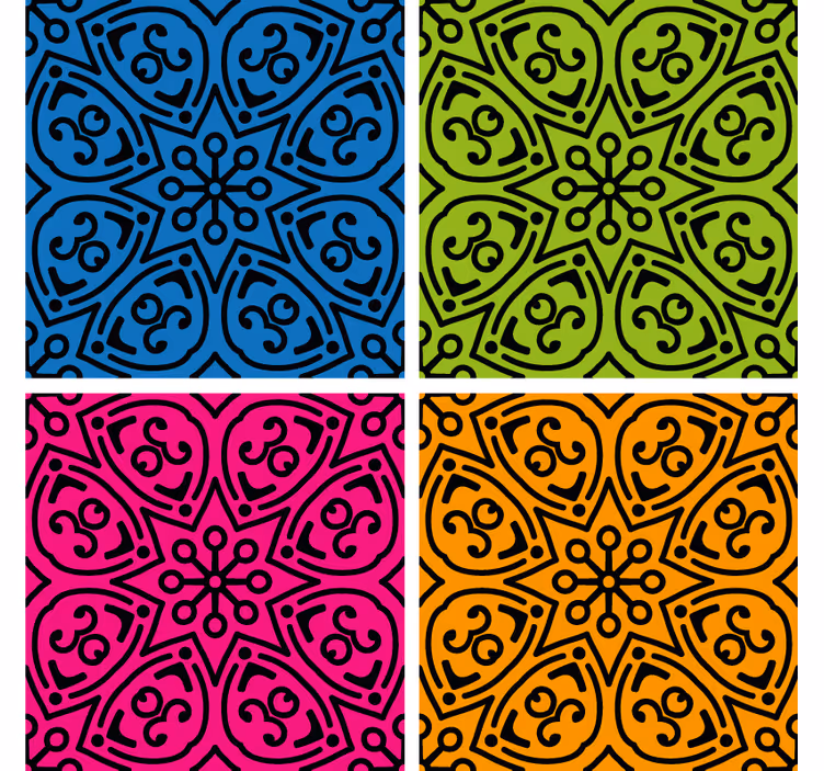 Carta da parati effetto piastrelle motivi mandala - TenStickers