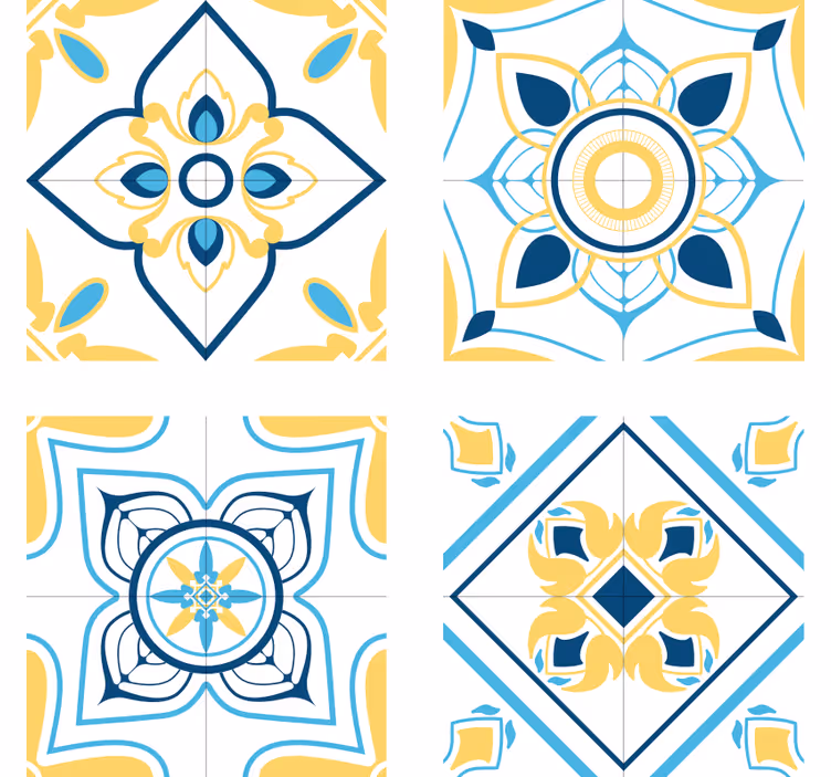 Carta da parati effetto piastrelle motivi geometrici - TenStickers