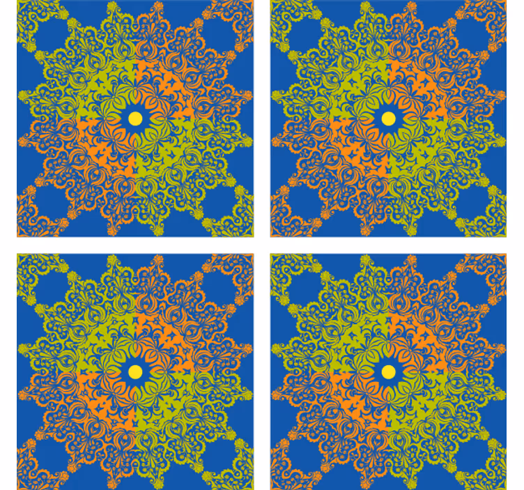 Carta da parati effetto piastrelle motivo mandala colorato - TenStickers