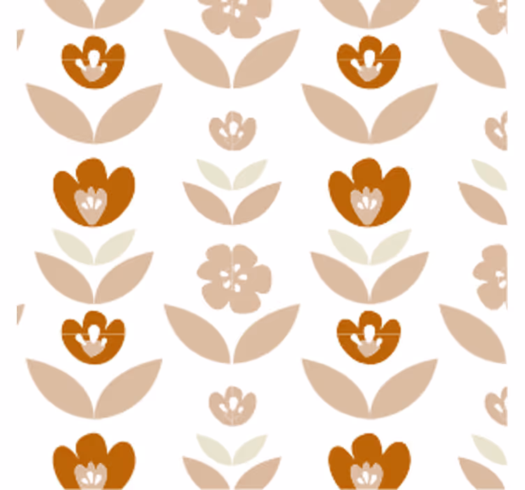 Carta da parati vintage fiori anni '70 - TenStickers