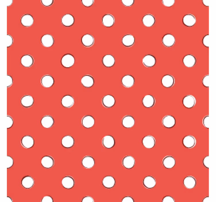 Carta da parati vintage pois bianchi su sfondo rosso - TenStickers