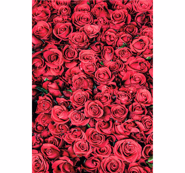 Carta da parati floreale fiori rossi su sfondo testurizzato - TenStickers