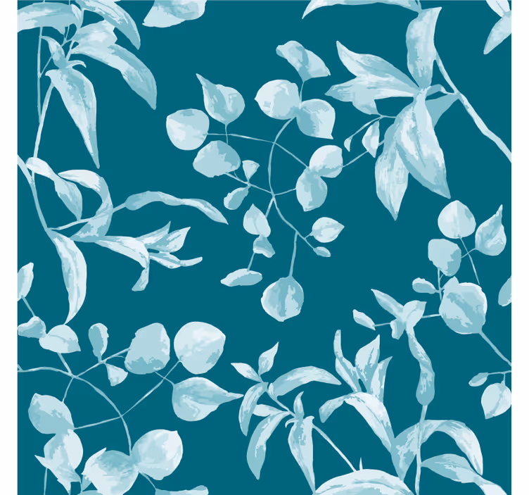Carta da parati floreale design acquerello blu - TenStickers