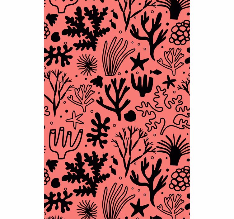 Carta da parati alberi foglie australiane rosse e nere - TenStickers