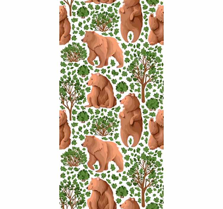 Carta da parati alberi con fauna - TenStickers