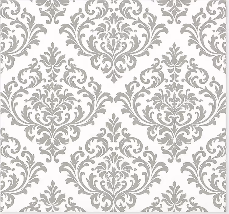 Carta da parati soggiorno motivo barocco grigio - TenStickers