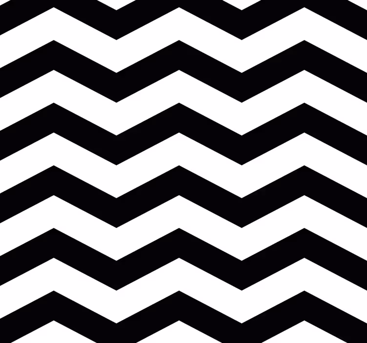 Carta da parati cucina motivo zigzag bianco e nero - TenStickers