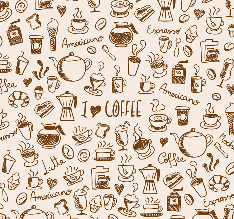 Carta da parati cucina motivo caffè - TenStickers