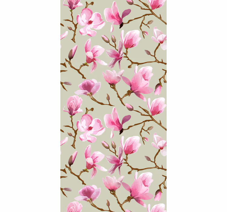 Carta da parati cucina fioritura di magnolia rosa - TenStickers