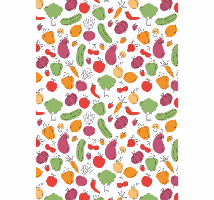 Carta da parati cucina frutta e verdura - TenStickers
