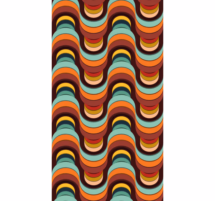 Carta da parati moderna motivo retro colorato - TenStickers