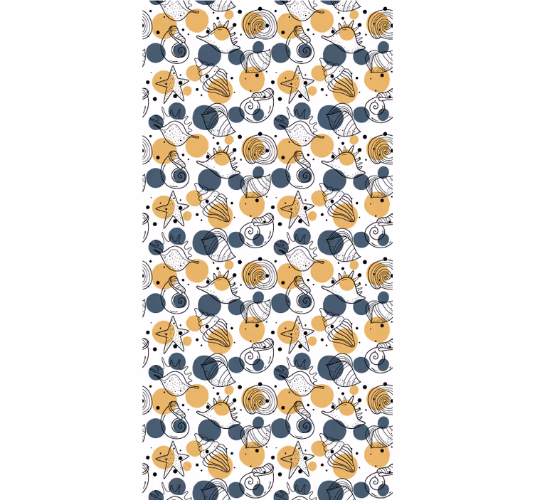 Carta da parati moderna motivo con conchiglie - TenStickers