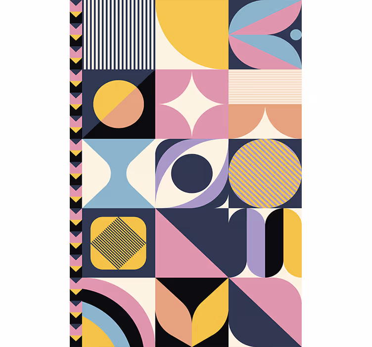 Carta da parati moderna arte geometrica multiforme - TenStickers