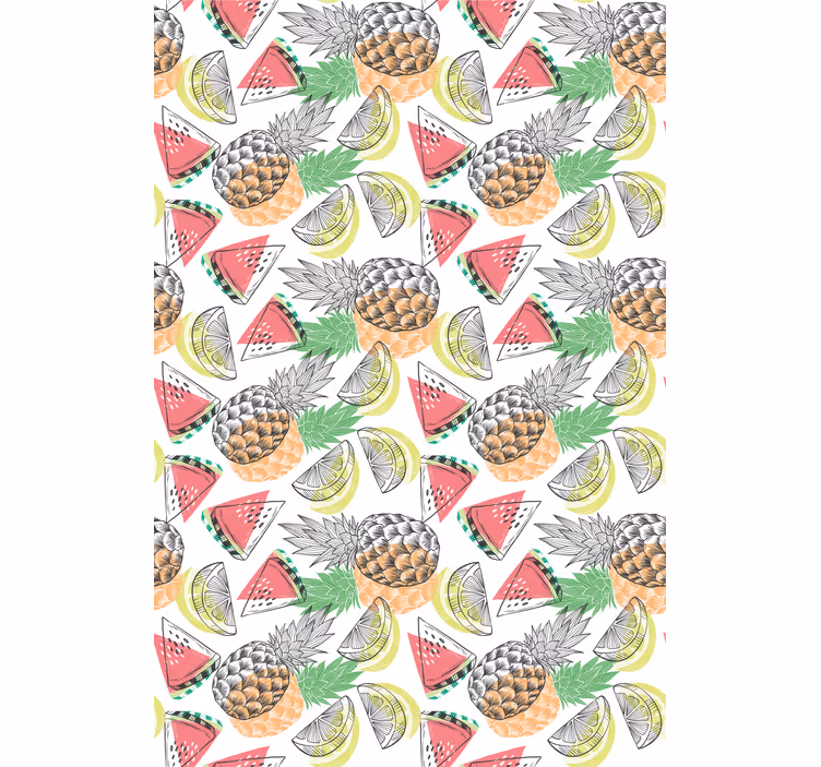 Carta da parati moderna motivo colorato frutti estivi - TenStickers