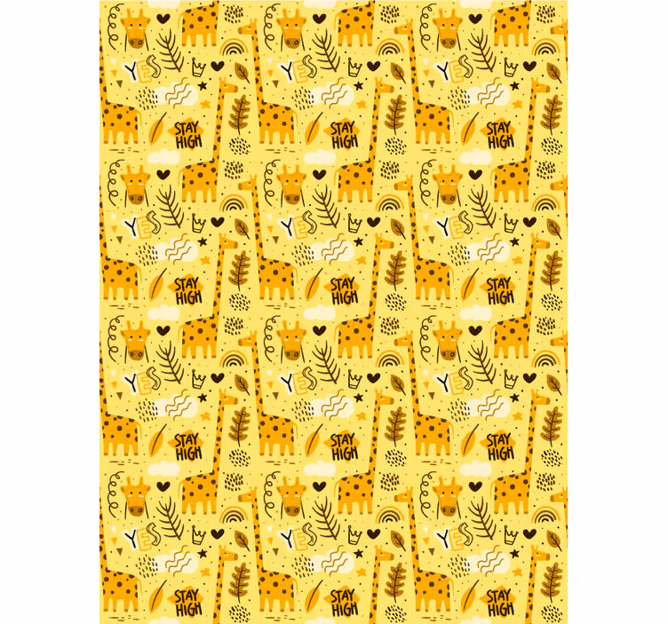 Carta da parati cameretta motivo savana gialla - TenStickers