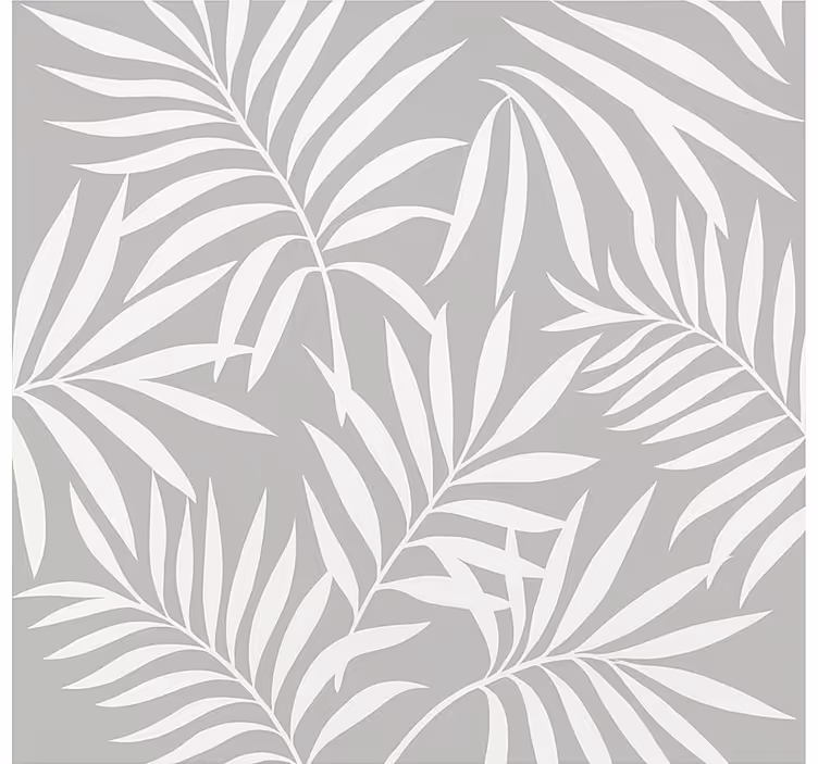 Carta da parati bagno foglie eleganti grigie - TenStickers