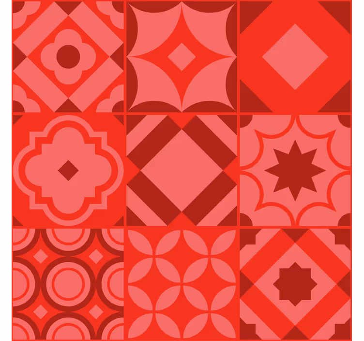 Carta da parati cucina piastrelle rosse - TenStickers