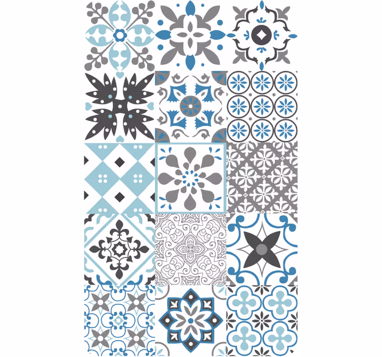 Carta da parati cucina mosaico blu - TenStickers