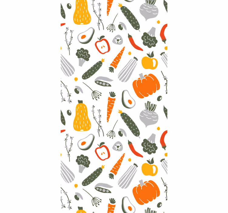 Carta da parati cucina collezione verdure colorate - TenStickers