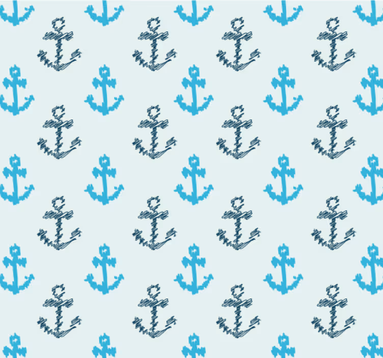 Carta da parati bagno motivo ancora - TenStickers