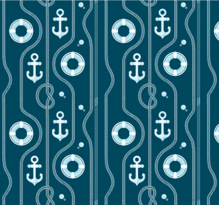 Carta da parati bagno ancora nautica blu - TenStickers