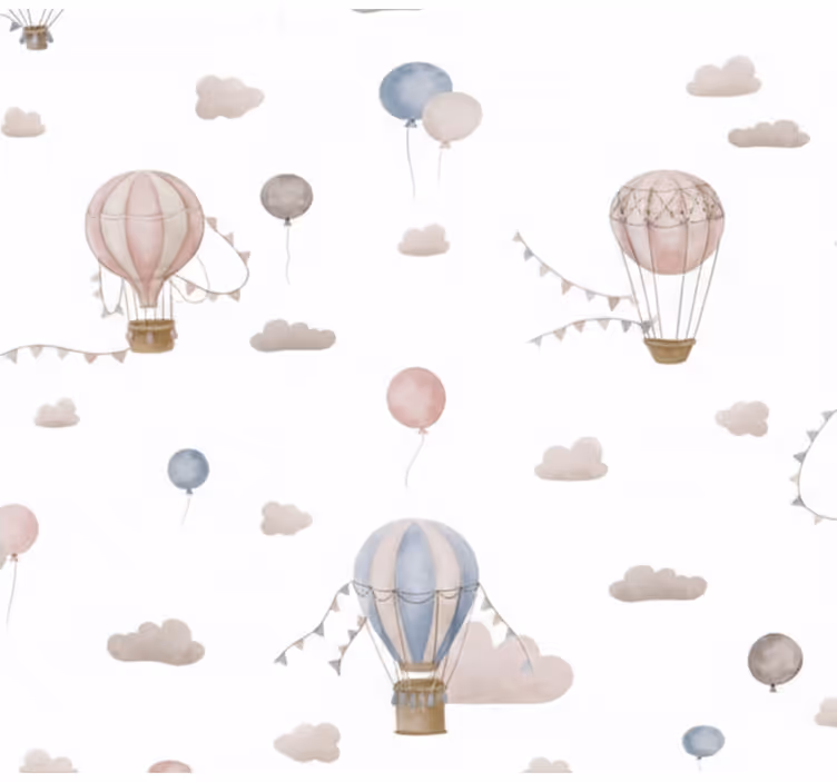 Carta da parati soggiorno palloncino aereo pastello - TenStickers