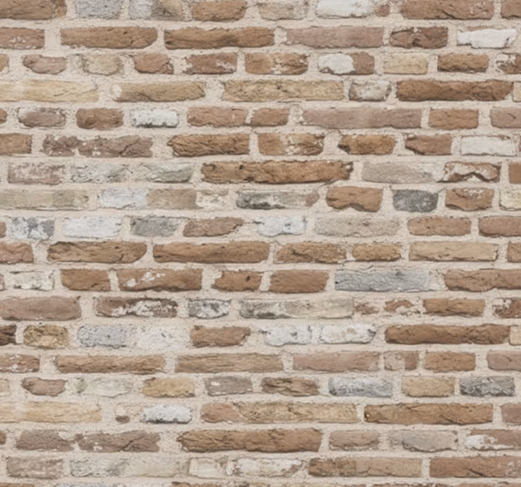 Carta da parati soggiorno mattoni rustici recuperati - TenStickers