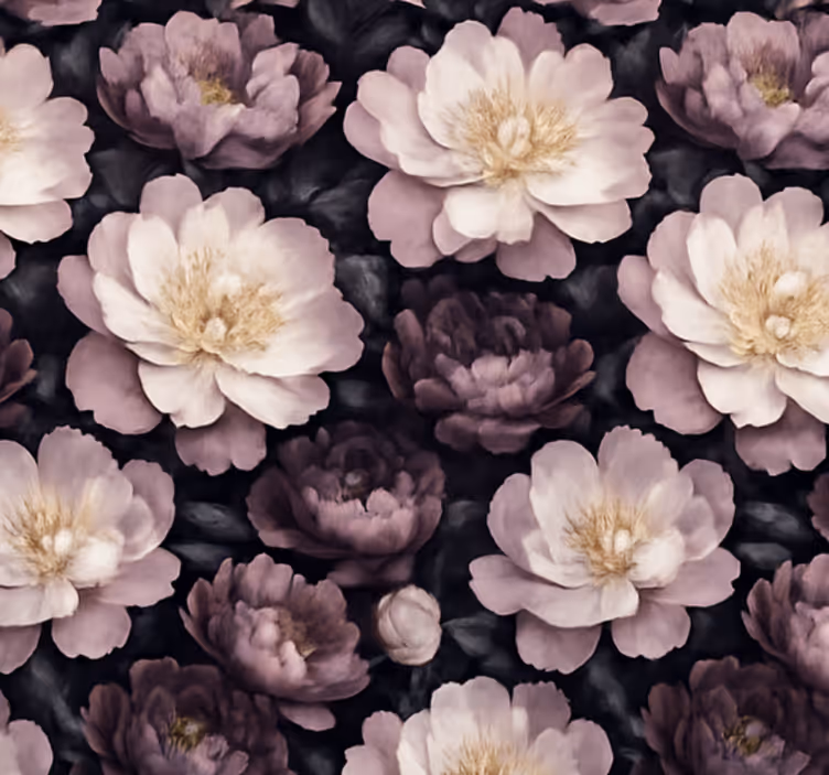 Carta da parati soggiorno fiori scuri - TenStickers