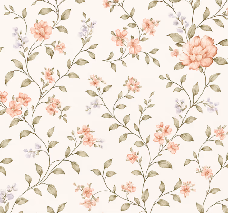 Carta da parati soggiorno floreale fantasioso - TenStickers