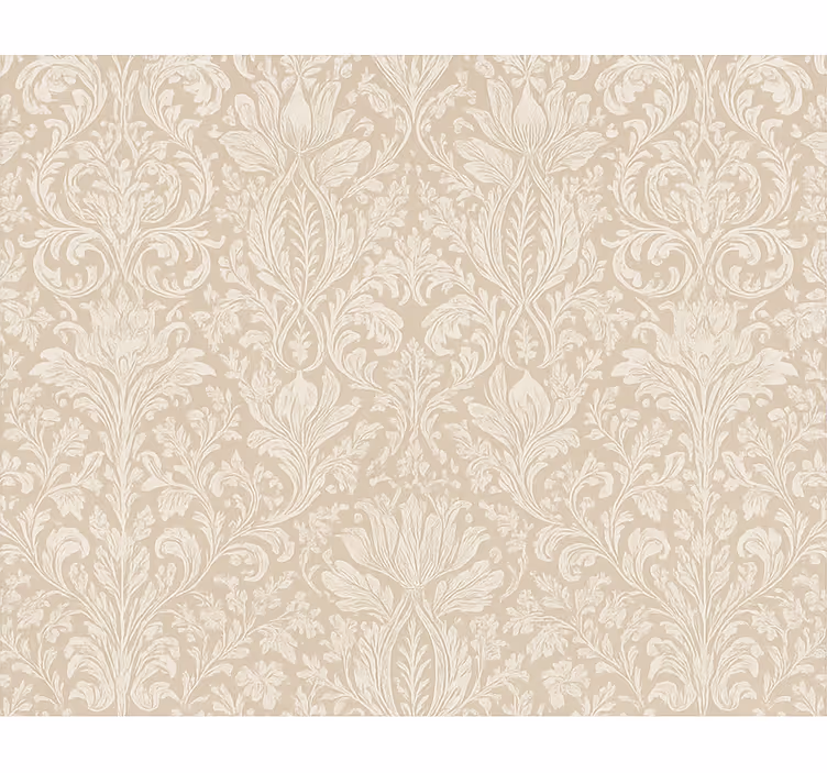 Carta da parati camera da letto florale beige classico - TenStickers