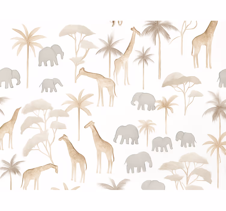 Carta da parati cameretta bambini savannah - TenStickers