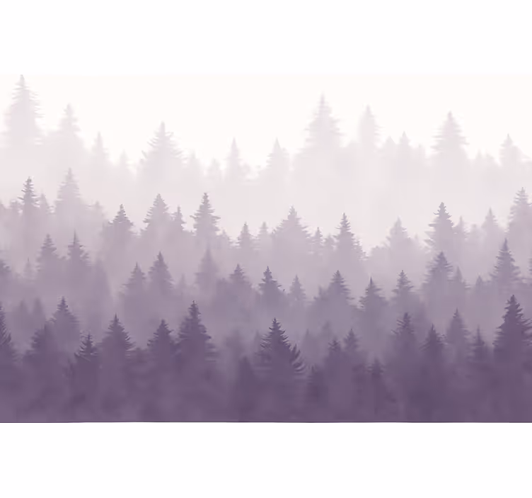 Carta da parati paesaggi foresta nebbiosa viola - TenStickers
