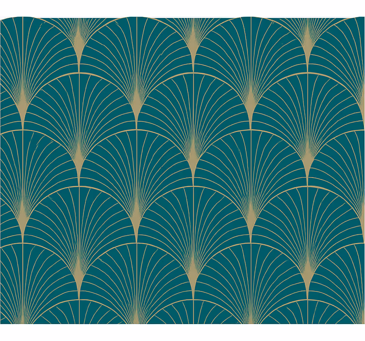 Carta da parati camera da letto decorazione blu oro - TenStickers