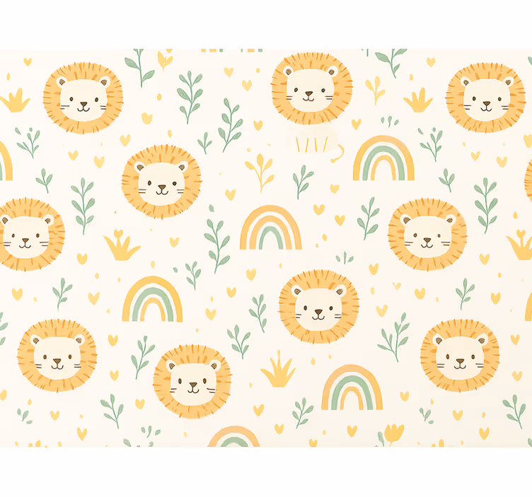 Carta da parati cameretta arcobaleno e leoni - TenStickers