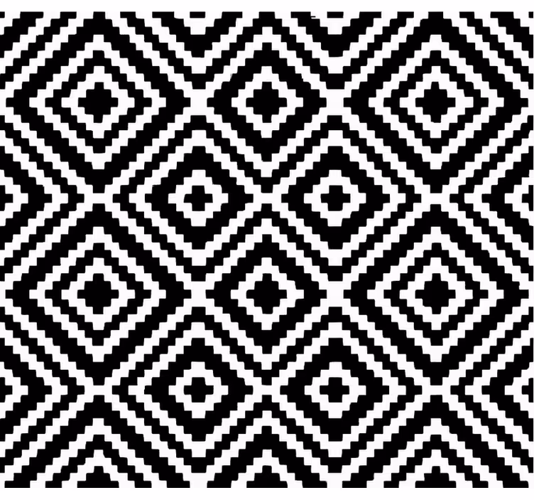 Carta da parati soggiorno design a quadri bianco e nero - TenStickers